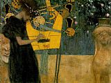 The Music Lesson Paintings - The Music by Gustav Klimt